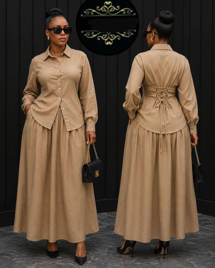 Ensemble robe longue et chemise