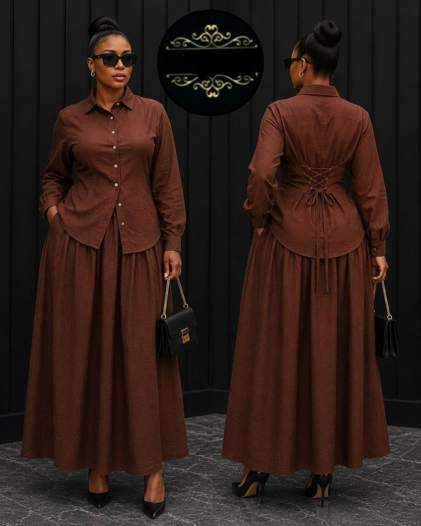 Ensemble robe longue et chemise