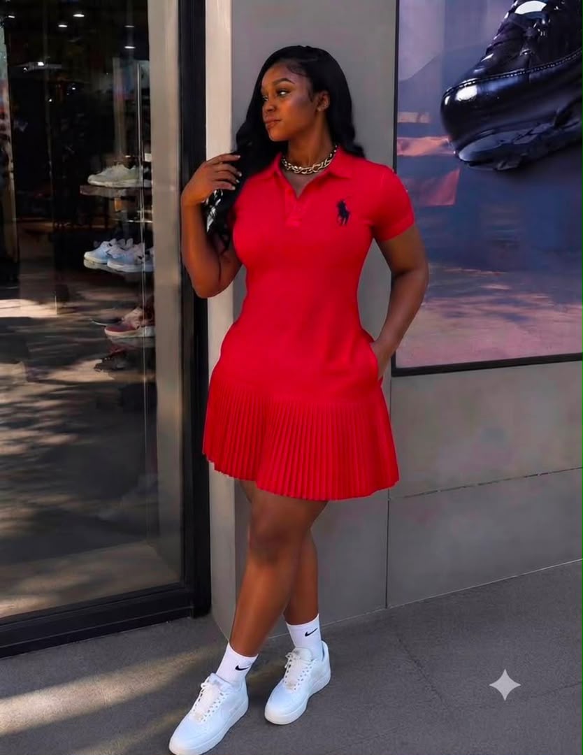 Élégante robe polo bleu