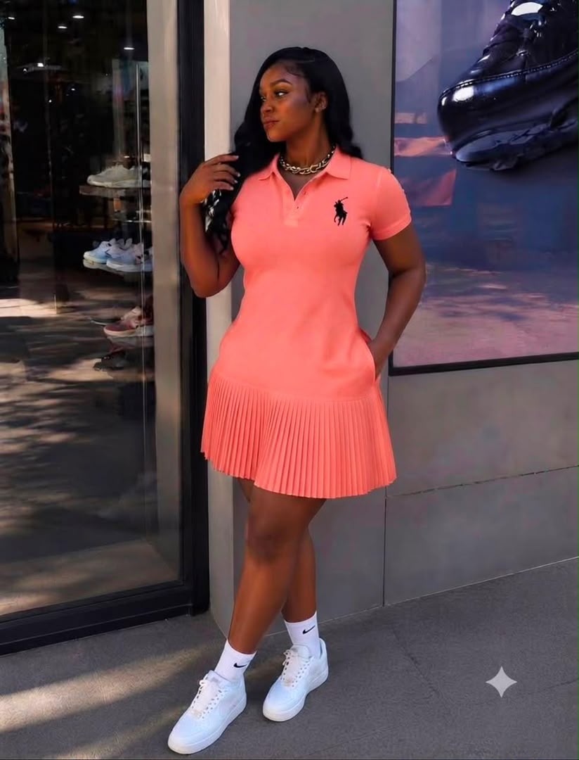 Élégante robe polo bleu