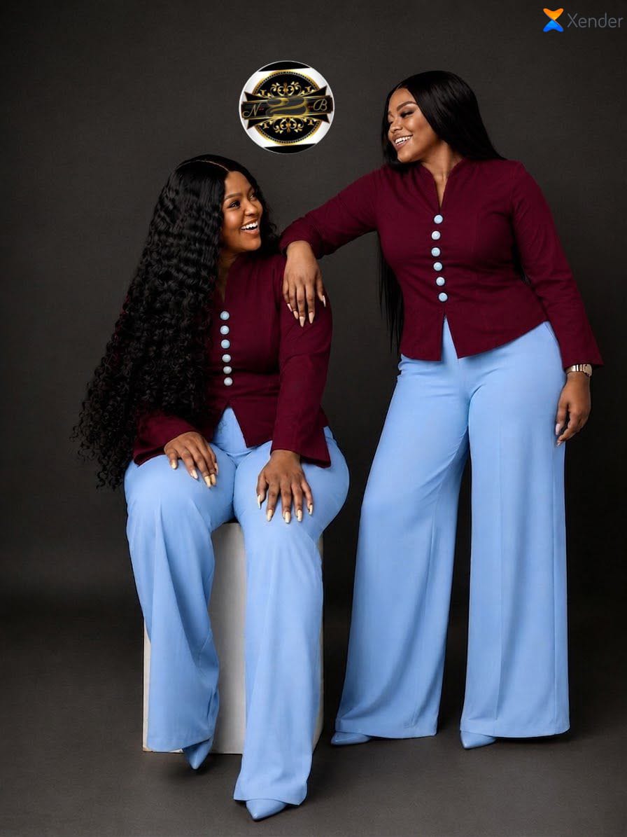 Ensemble de deux pièces composé et d'un pantalon ample