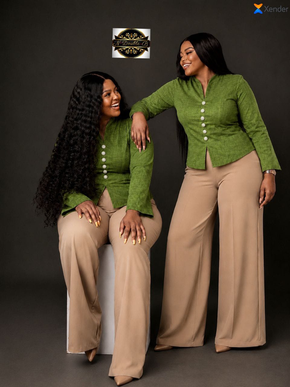 Ensemble de deux pièces composé et d'un pantalon ample
